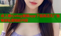 成人糖心vlog视频app下载高清无广告畅享私密精彩内容