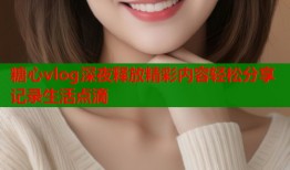 糖心vlog深夜释放精彩内容轻松分享记录生活点滴